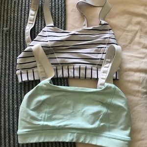 Two Lulu sports bras
